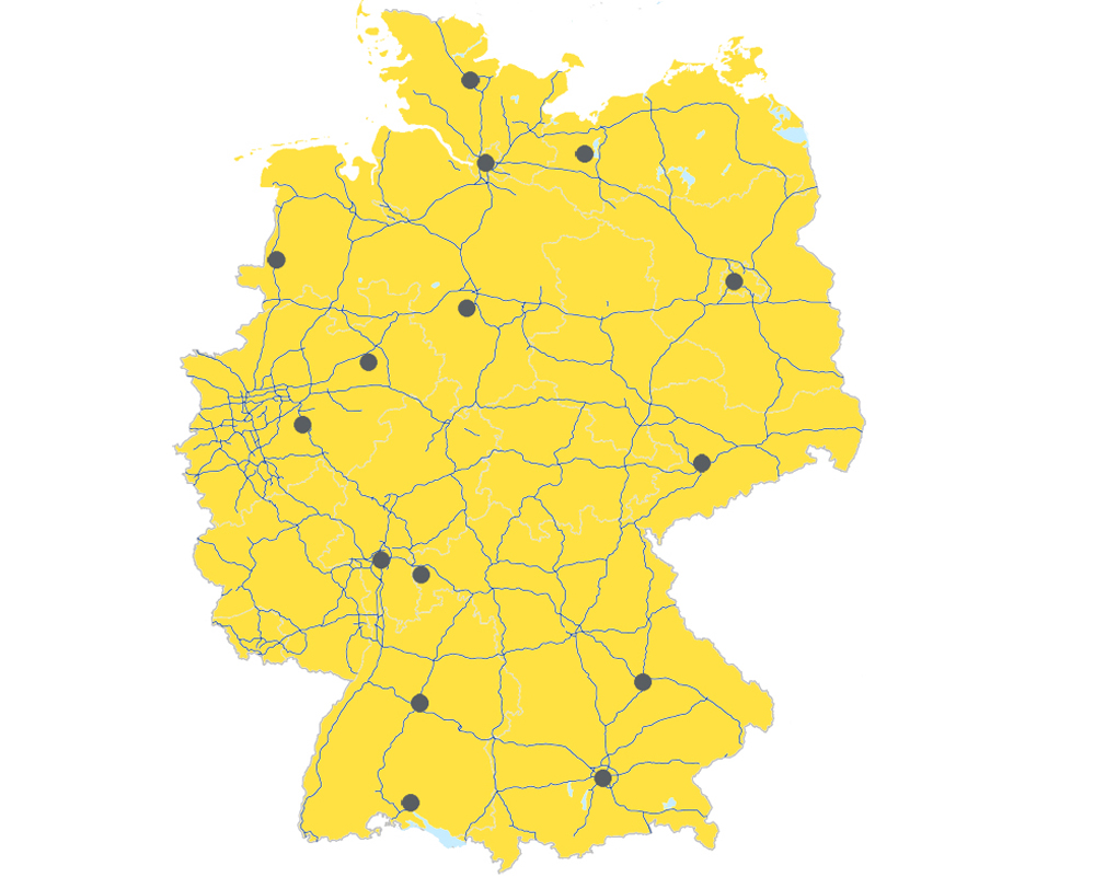 Deutschlandkarte Standorte Mammut Deutschland